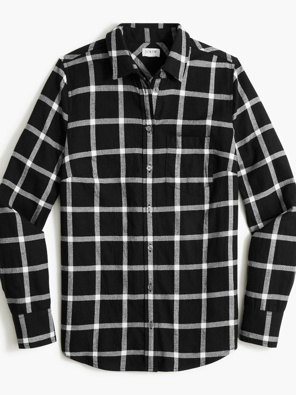 NWT J. Crew Size XXL Black White 100% Cotton Plaid Soft Flannel Shirt NEW